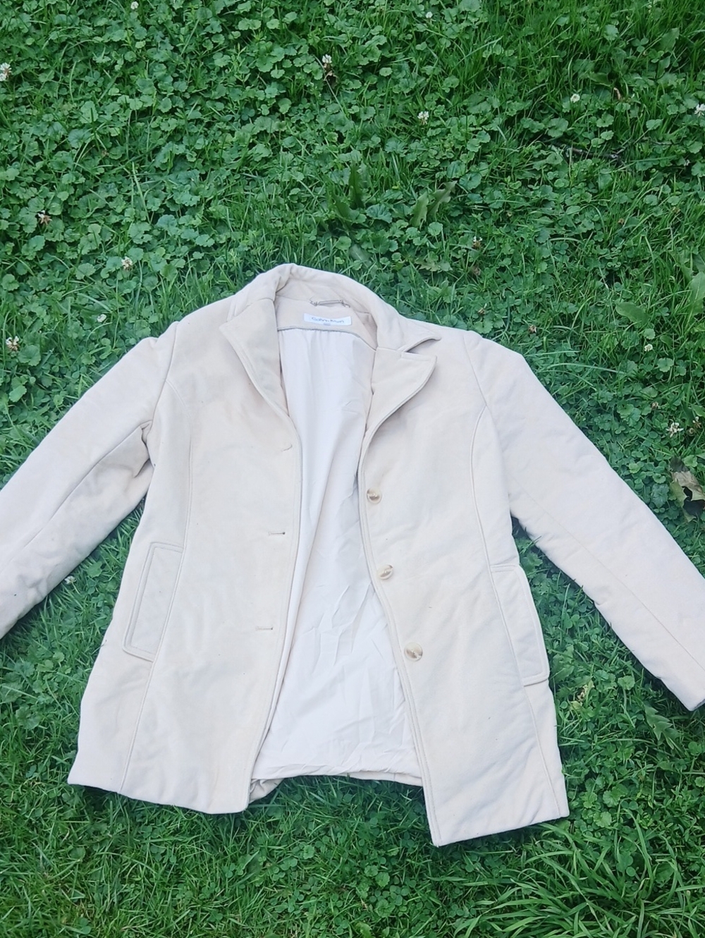 Calvin Klein Women's Faux Suede Tan Coat Size Small